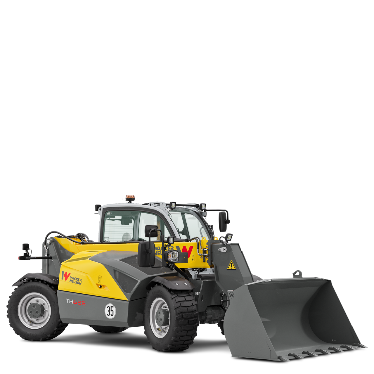 Wacker Neuson telehandler TH625 with pallet fork in studio